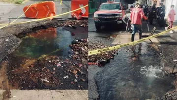 Tubería revienta en Coacalco y se fugan miles de litros de agua