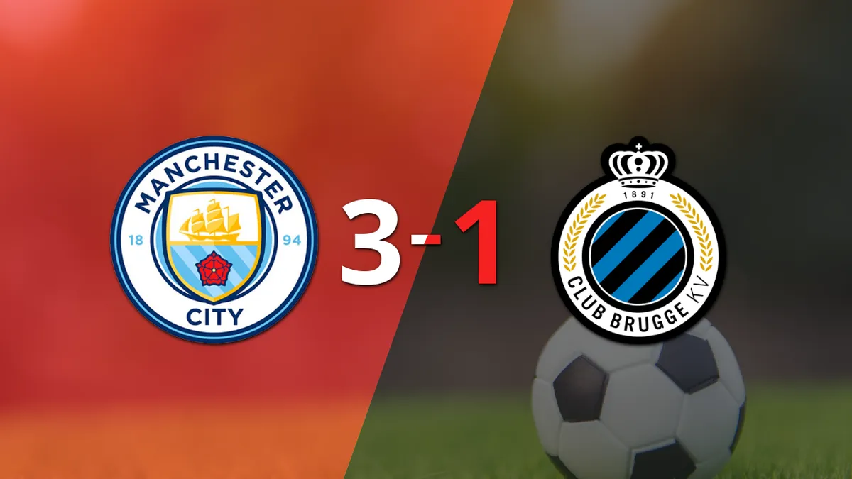 Club Brugge fue derrotado por Manchester City con un marcador de 3-1