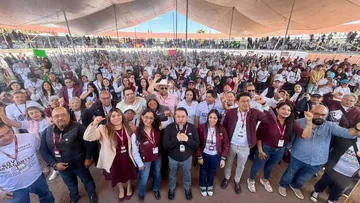 Daniel Serrano durante la Primera Convención Municipal de Morena en el Lienzo Charro de Santa Rosa de Lima.
