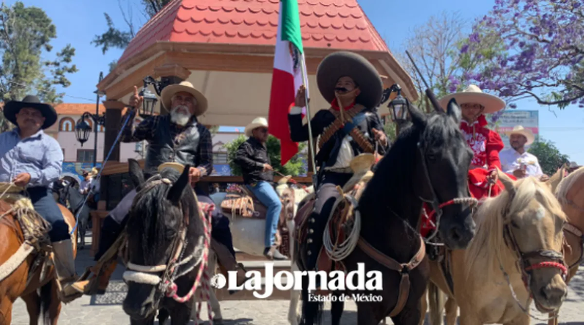 Teotihuacán: Con cabalgata honran la memoria de Emiliano Zapata