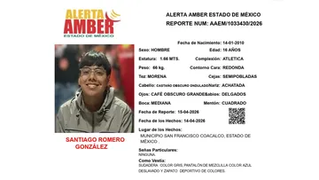 Alerta Amber: Se busca a Santiago Romero González, desaparecido en Coacalco