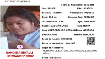 Alerta Amber: Se busca a Nahomi Ameyalli Hernández Cruz, desapareció en Ecatepec