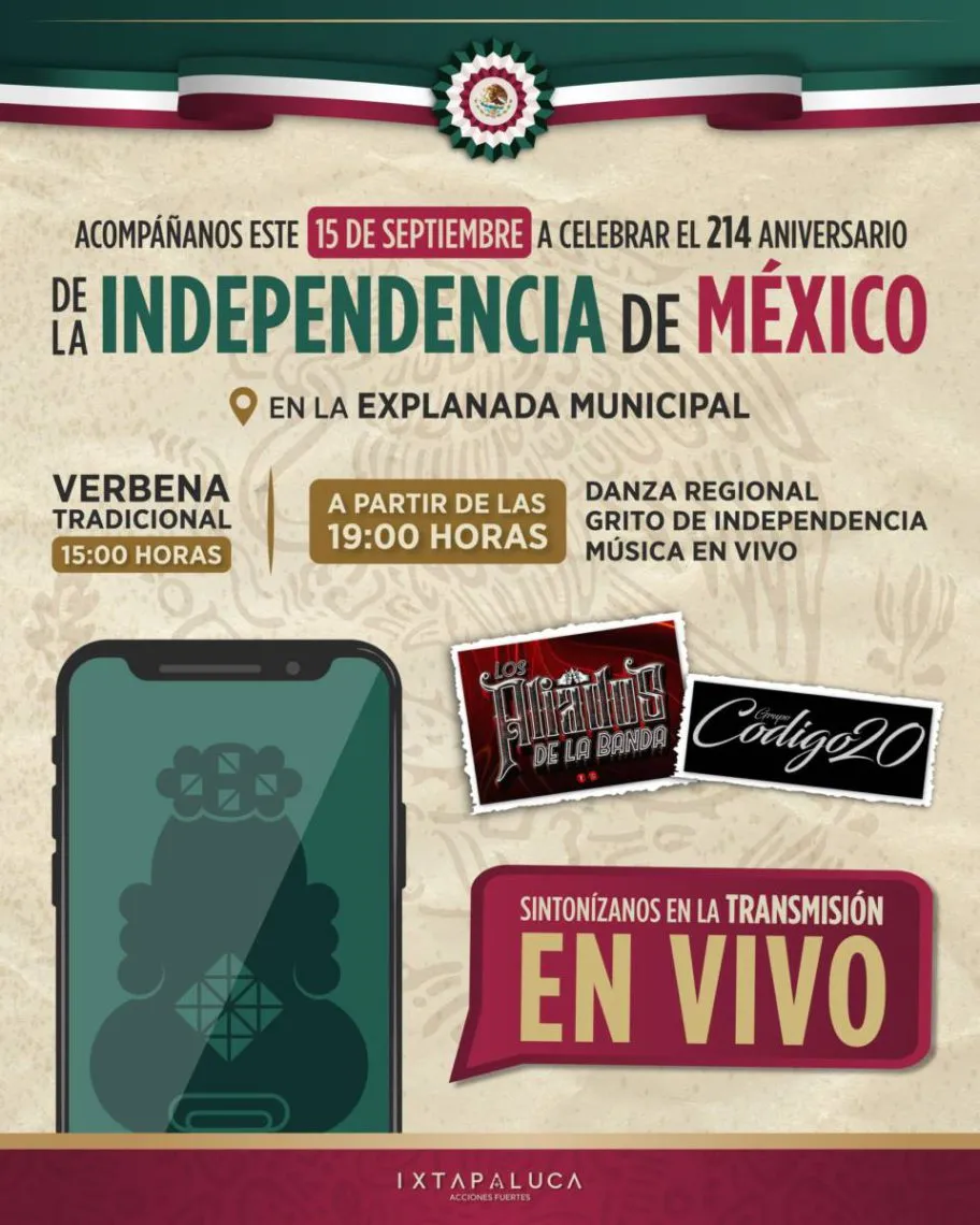 Grito de Independencia 2024 en Ixtapaluca: ¿Qué artistas se presentarán?
