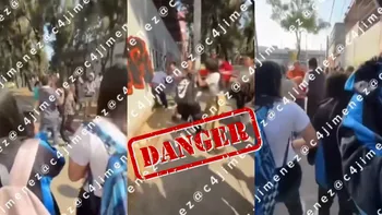 Papá amenaza a maestro mientras dos alumnas peleaban en secundaria de Venustiano Carranza, CDMX.