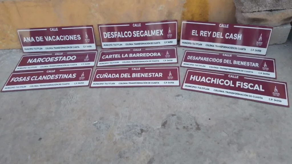 Vecinos de Alborada Fimesa desafían a las autoridades y colocan placas de metal con nuevos nombres de calles