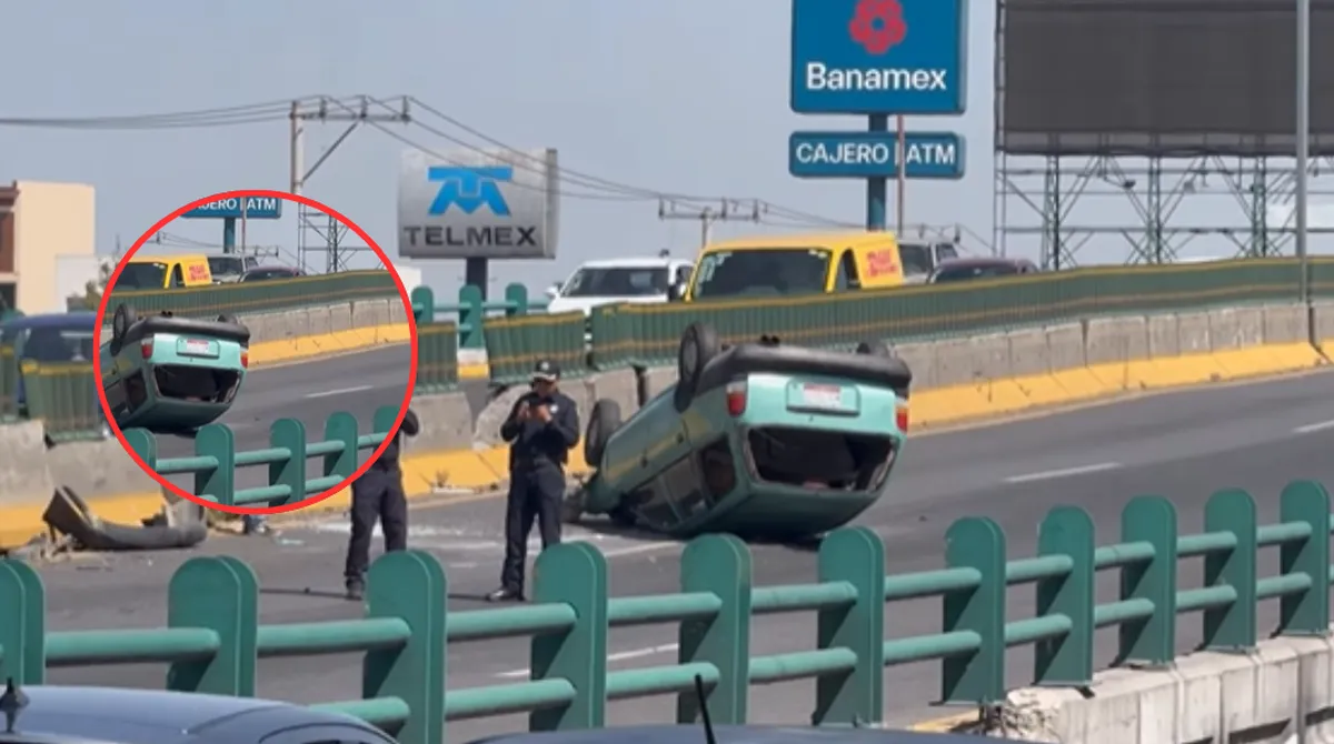 Accidente en Toluca tras volcadura frente a la clínica 220 en Paseo Tollocan
