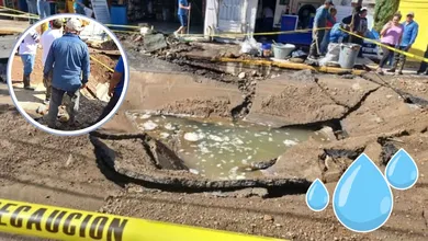 CAEM atiende megafuga de agua en Atizapán