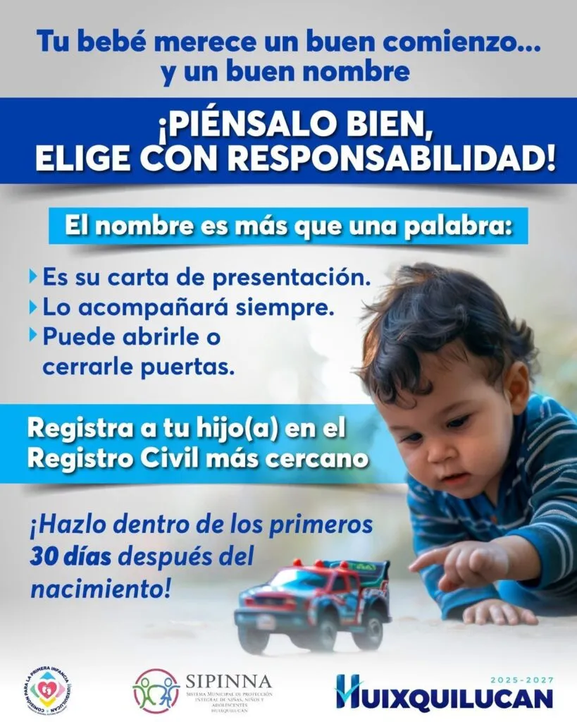 Huixquilucan promueve el registro oportuno de recién nacidos