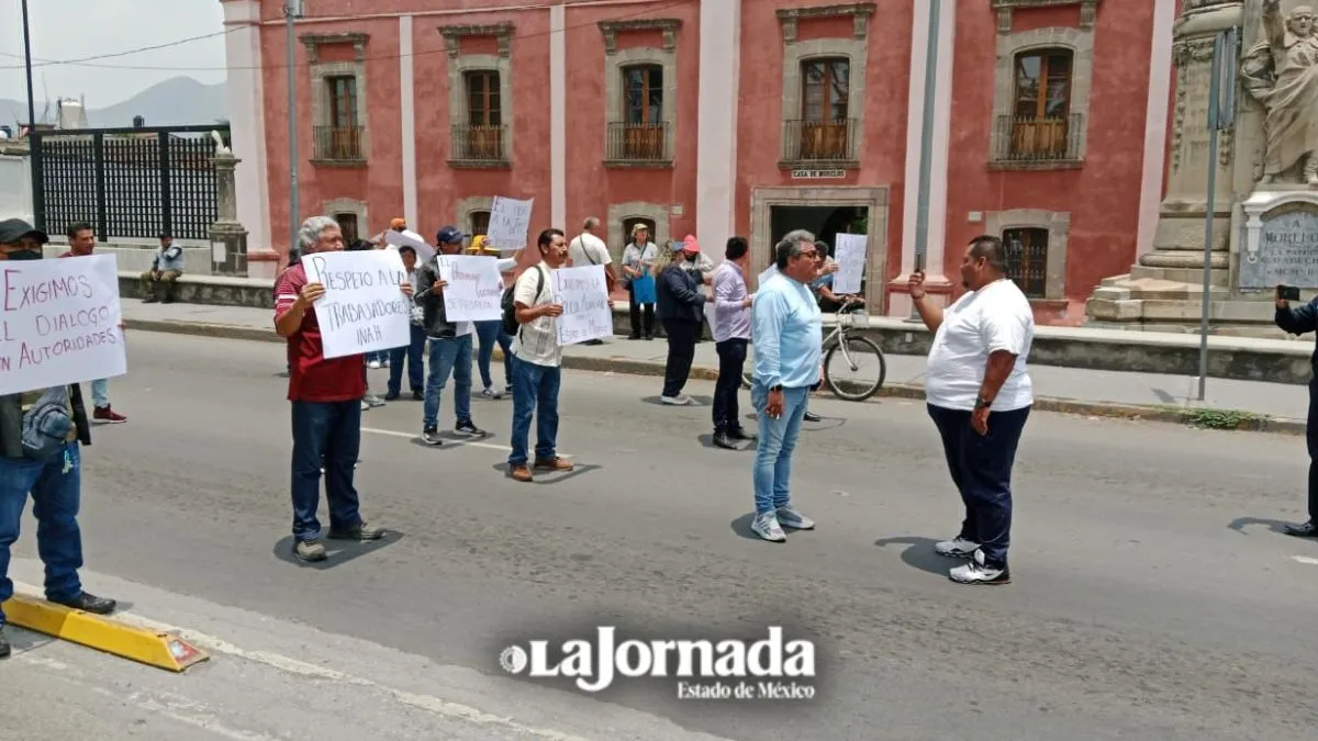 Trabajadores del INAH protestaron en Ecatepec