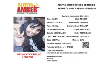 Alerta Amber: Se busca a Melanny Carrillo Ledezma; desapareció en Zumpango