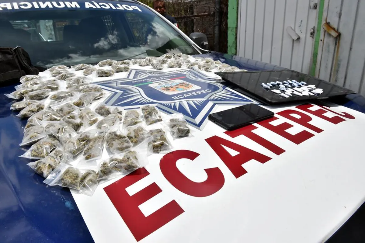 Policía de Ecatepec incrementa 26.47% decomiso de drogas y detención de presuntos narcomenudistas