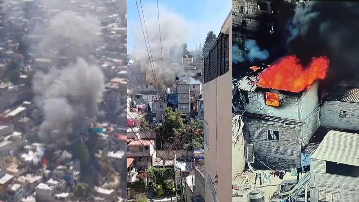Incendio consume vivienda en Naucalpan; autoridades laboran en la zona