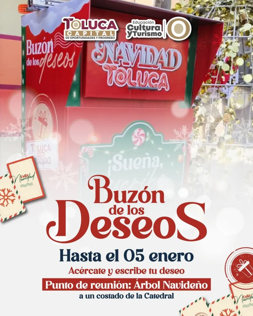 Buzón de los Deseos en Toluca listo para celebrar la Navidad
