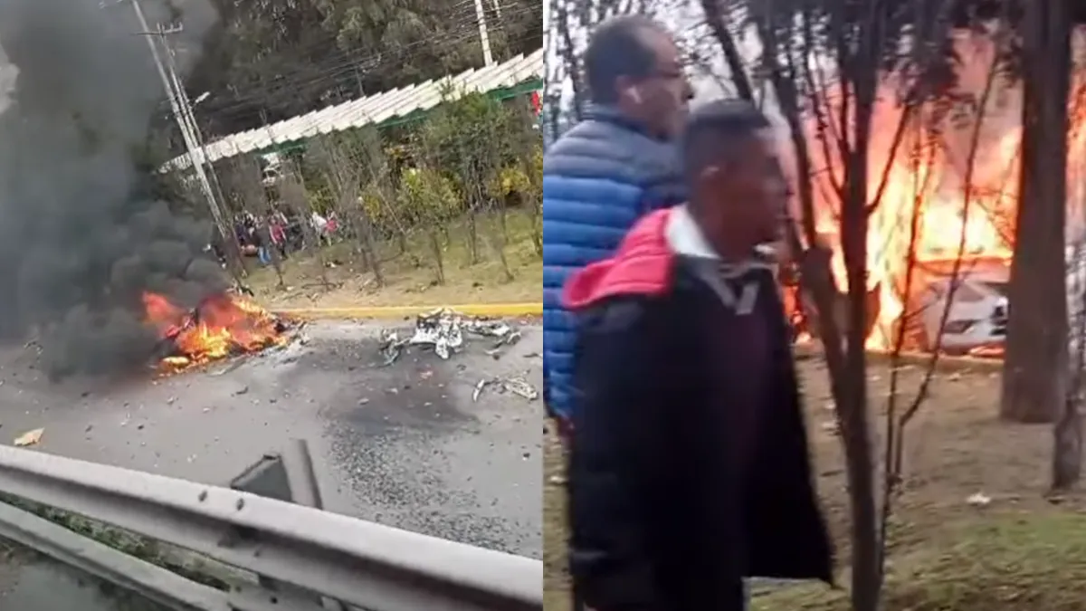 [VIDEO] Se incendia auto sobre la México-Toluca a la altura de Outlet Lerma