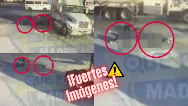 Momento en que motociclista es atropellado por tráiler en Tultitlán; el impacto quedó grabado en video.