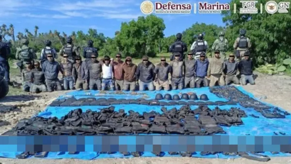 Identifican a desaparecidos entre detenidos en narcolaboratorio en Aguascalientes, operado presuntamente por el CJNG.
