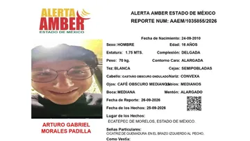Alerta Amber: Se busca a Arturo Gabriel Morales Padilla; desapareció en Ecatepec