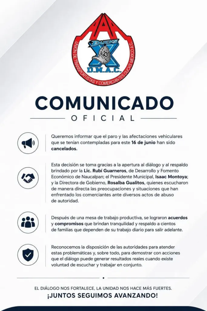 Suspenden bloqueos de transportistas en Naucalpan tras alcanzar acuerdos