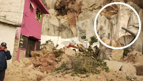 Protección Civil evalúa evacuación tras caída de peñasco en Naucalpan
