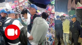 Detención de un hombre por robo en romería de Sur 16, en la Agrícola Oriental de la alcaldía Iztacalco.