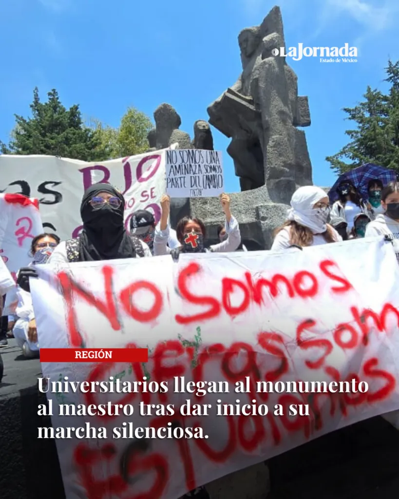 #Potrogate | Inicia marcha en silencio de estudiantes de la UAEMéx por principales calles de Toluca