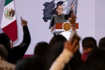 La presidenta Claudia Sheinbaum durante la conferencia matutina en Palacio Nacional, en la Ciudad de México, el 29 de octubre de 2026.