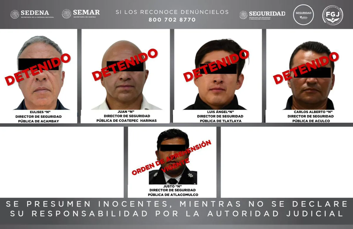 Edomex: Se quedan directores de seguridad ligados al narco en prisión