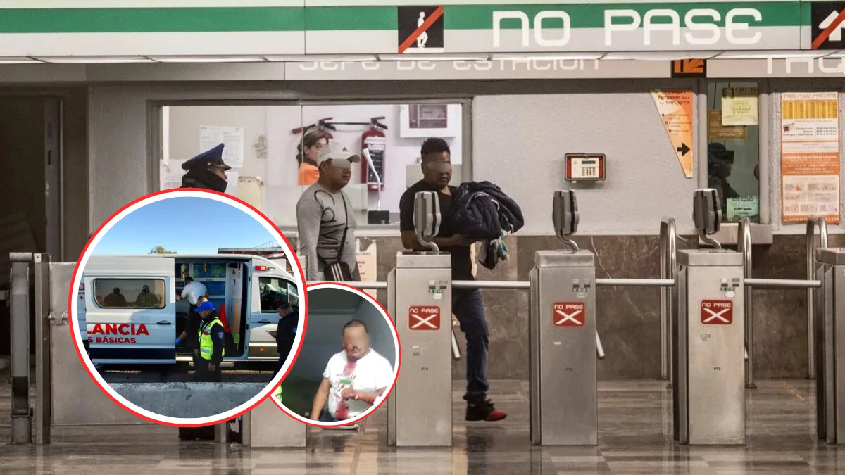 Violento intento de asalto deja a policía herido afuera del Metro Ecatepec.