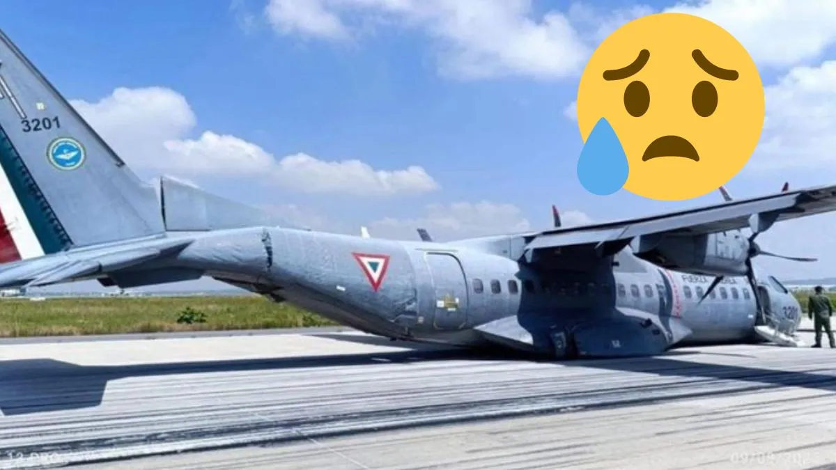 Avión del ejército se accidenta en el AIFA