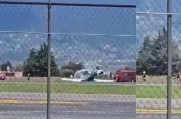 Aeronave se despista en el Aeropuerto Internacional de Toluca; suspenden vuelos