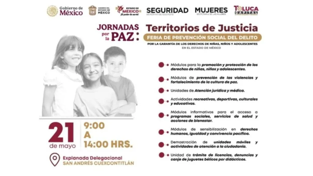 Convocan Ricardo Moreno y la Mesa de Coordinación para la Construcción de la Paz a la Feria de Prevención del Delito