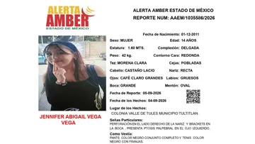 Alerta Amber: Se busca a Jennifer Abigail Vega Vega, desaparecida en Tultitlán