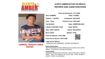 Alerta Amber: Se busca a Gabriel Takeshi Lemus Rufino, desaparecido en  Zumpango