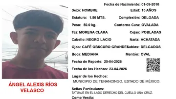 Alerta Amber: Se busca a Ángel Alexis Ríos Velasco; desapareció en Tenancingo