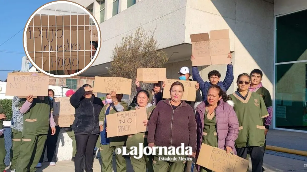 Trabajadores de limpieza en Texcoco exigen a empresa dar solución a falta de pagos