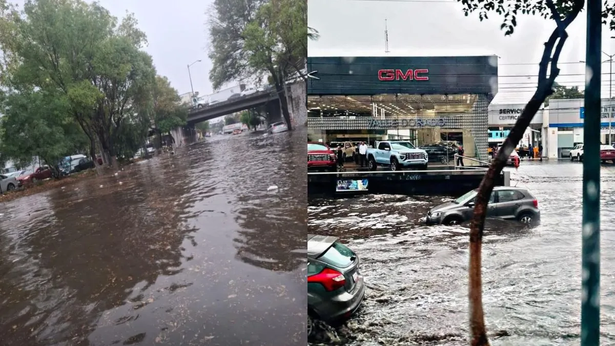 Lluvias afectan vialidades en Tlalnepantla
