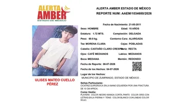 Alerta Amber: Se busca a Ulises Mateo Cuello Pérez, desaparecido en Zumpango