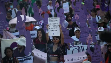 Foto de una protesta por la violencia de género en México.