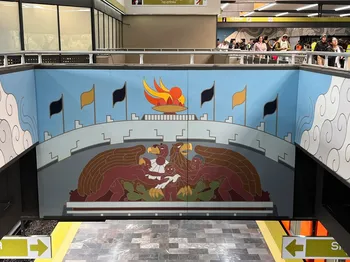 Metro Universidad estrena imagen inspirada en la UNAM y el Pedregal de San Ángel.