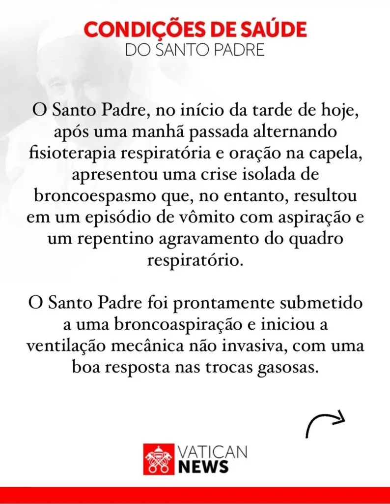 Salud del papa Francisco empeora