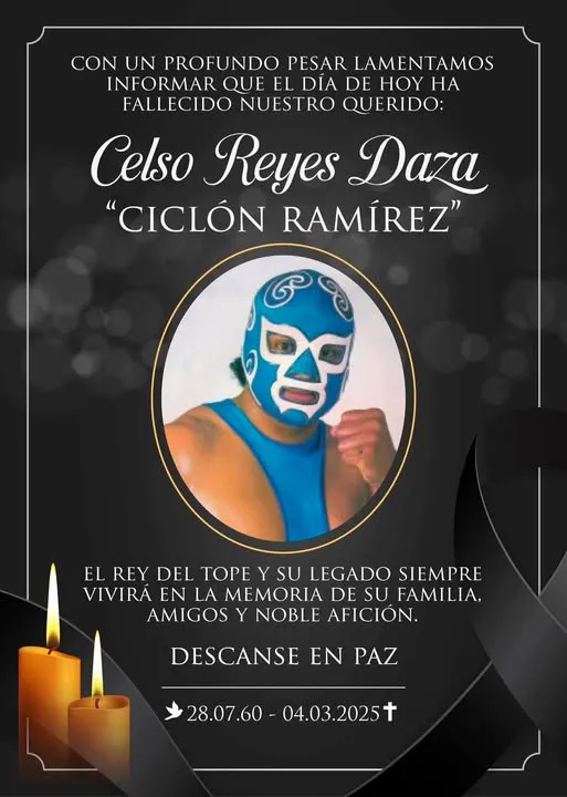 Luto en la lucha libre: Fallece el legendario “Ciclón Ramírez”