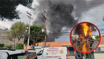 Incendio en zona industrial de Tlalnepantla moviliza a cuerpos de emergencia
