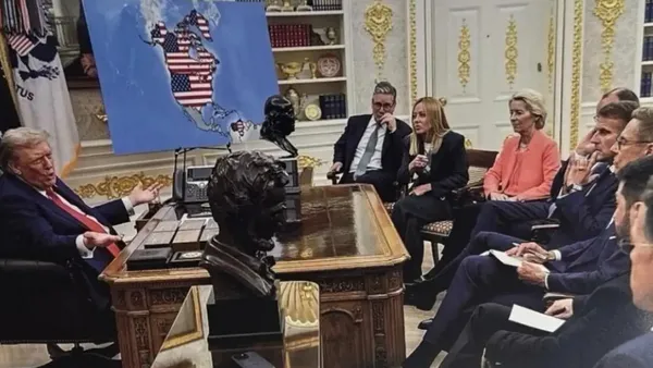 Donald Trump comparte en Truth Social imágenes con IA donde Venezuela y Groenlandia se representan como parte del territorio de Estados Unidos.