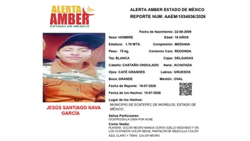 Alerta Amber: Se busca a Jesús Santiago Nava García, desaparecido en Ecatepec