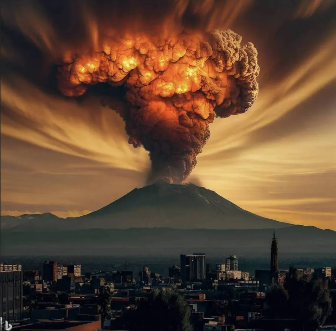 Así sería la erupción del Popocatépetl según la Inteligencia Artificial