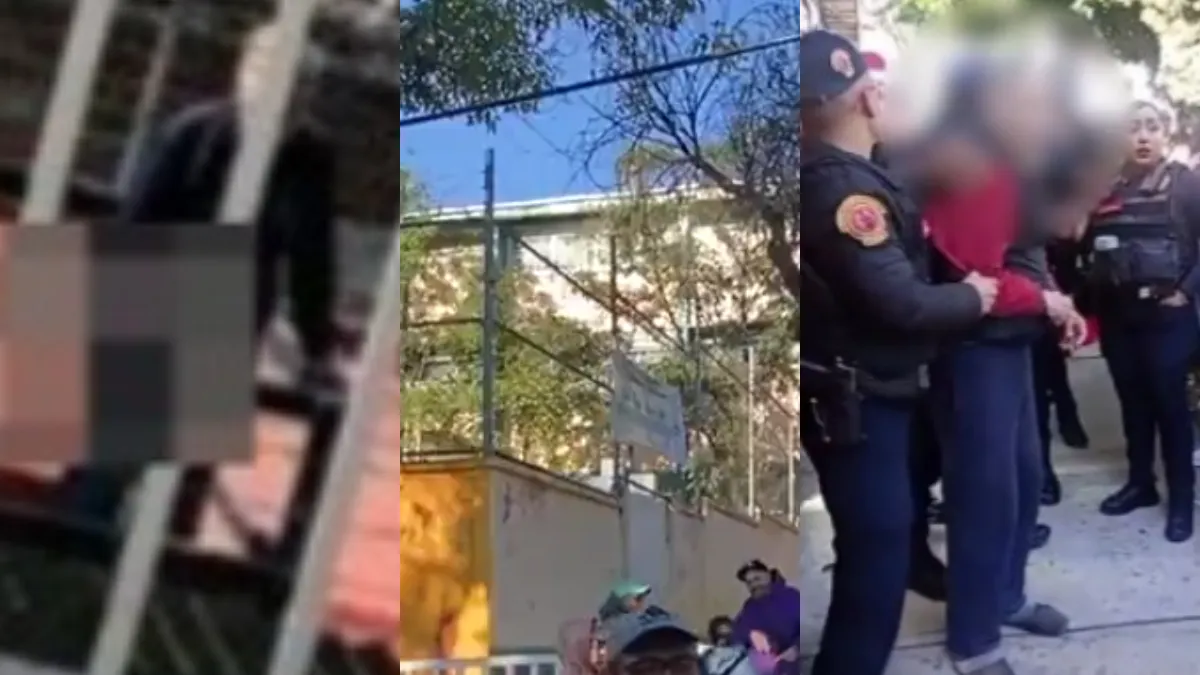 El hombre de la tercera edad es un vecino que vive exactamente al lado de la Escuela Primaria.