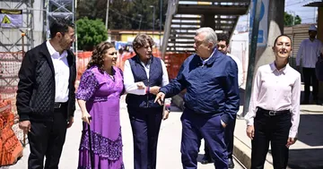 AMLO, Sheinbaum y Delfina Gómez supervisan obras de movilidad en Edomex