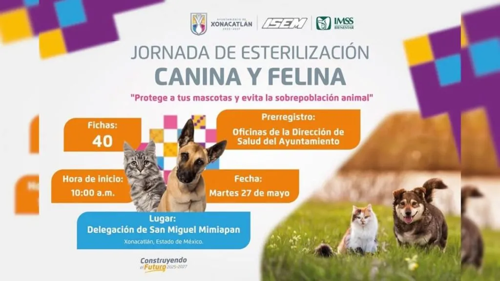 Xonacatlán ofrecerá jornada de esterilización canina y felina