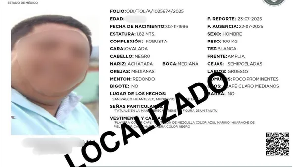 La localización se logró gracias a trabajos coordinados por autoridades federales y estatales.