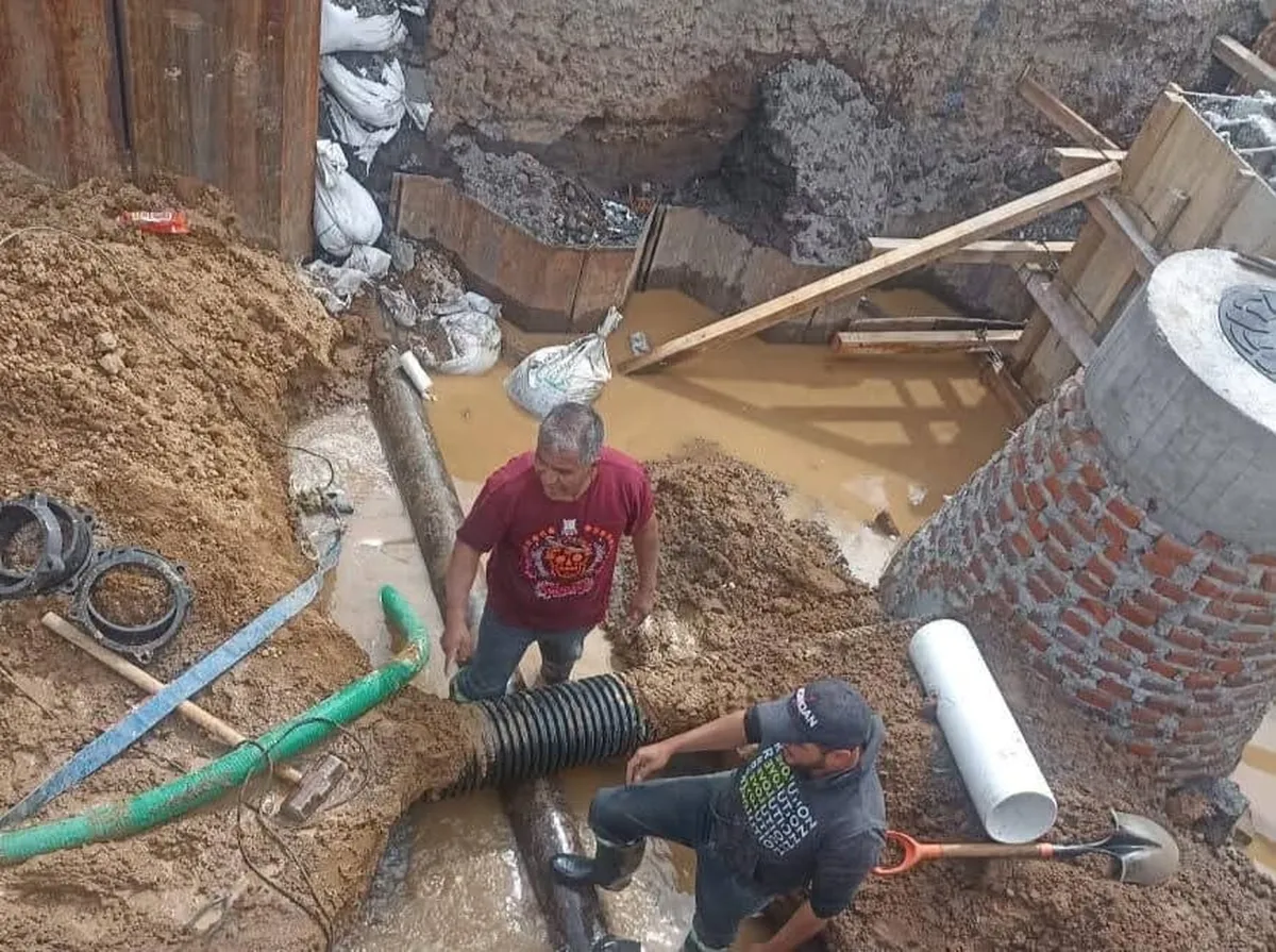 Chalco: lluvias retrasan obras del Colector Solidaridad